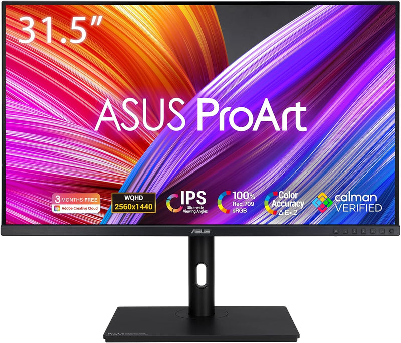ASUS ProArt PA328QV - Monitor para PC 32'' WQHD - Panel IPS - 2560x1440 - 400cd/m² - DisplayPort, 2X HDMI, 4X USB 3.2 - 100% sRGB - 100% Rec.709 - Precisión △E