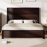 Estructura de cama de madera rústica AMERLIFE con cabecero empalmado de 51.2"