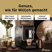 Cafetera automática Tchibo Esperto Pro con función One Touch para Caffè Crema, espresso y especialidades de café con leche, antracita