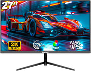 Monitor de juegos Gawfolk de 27 pulgadas QHD, pantalla para PC IPS 2K 120Hz, 2560×1440P, FreeSync, HDMI, DisplayPort, VESA 75 * 75mm, negro