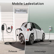 Mobile Wallbox/Ladestation 11kW 3-phasig|7m|6-16A] mit Traveller-Adapter-Set, Ladekabel CEE 16A auf Typ 2 und EV-Ladegerät für Model Y/3, ID.3/4/5, MG4, EX30, e-up, e-tron, Zoe und andere Elektrofahrzeuge