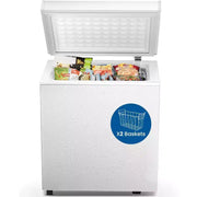 Congelador horizontal ZAFRO de 1.8 pies cúbicos, congelador compacto con 2 cestas y temperatura ajustable, puerta de apertura superior para hogar, dormitorio, cocina, bar
