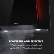 KLARSTEIN Eleonora - campana extractora, CEE A++, capacidad: 426 m3/h, control táctil, iluminación LED RGB, 60 dB, extracción o recirculación de aire, filtro de grasa, 60 cm - negro