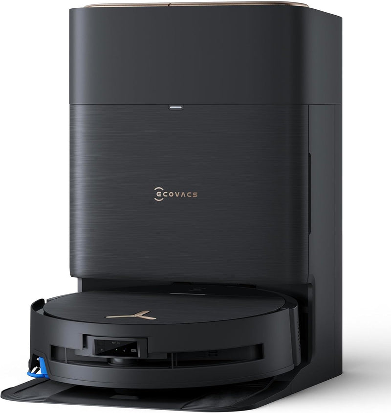 ECOVACS DEEBOT X9 PRO OMNI Robot Aspirador y Fregasuelos, Robot Aspirador 16600Pa, Ultrafino, Tecnología BLAST, Autolimpieza instantánea OZMO ROLLER, ZeroTangle3.0, TruEdge2.0, Lavado con agua caliente, Negro