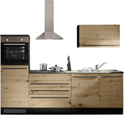 Stella Trading Jazz 6 Cocina moderna sin electrodomésticos, Antracita, Aspecto roble Artisan - Cocina integrada espaciosa con mucho espacio de almacenamiento - 260 x 200 x 60 cm An/Al/Pr