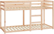 Cama litera Hommdiy para espacios reducidos, cama alta con barandillas, estructura de cama, 75x190 cm, madera maciza de pino