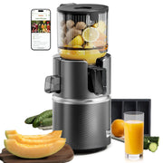 Extractor de zumos Anybear 350W, licuadora de prensado en frío, boca de alimentación de 124 mm, tecnología de doble triturado, libre de BPA, Tritan, alto rendimiento de zumo