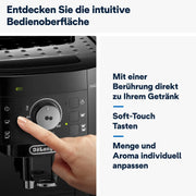 Cafetera superautomática De'Longhi Magnifica S con espumador de leche, espresso y capuchino, panel de control, negro ECAM11.112.B