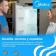 Nevera pequeña Midea 113L con congelador - Mini frigorífico para habitación/caravana/camping - Minibar de bajo consumo - Frigorífico bajo encimera silencioso 39dB + congelador -16º/-24º