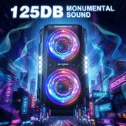 Altavoz Bluetooth W-KING 270W Peak Partybox 125dB, 12 bajos, 2 woofers de 16,5 cm, super graves, entrada de micrófono y guitarra, USB, AUX, batería.