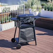 EndersGasgrill Urban II Pro, parrilla de mesa, función de asado, cocción y horneado, 2 quemadores de acero inoxidable, con termómetro para parrilla, parrilla para balcón y camping, carcasa de aluminio fundido, rejilla de hierro fundido, #2062