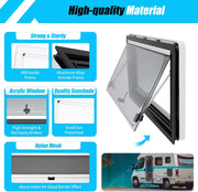 LENDISIY Ventana lateral para autocaravana Ventana abatible 90x50cm Ventana para caravana Ventana de empuje con marco Protección solar y visual para RV Caravana Autocaravana Furgoneta