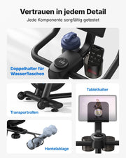 Bicicleta estática silenciosa MERACH con resistencia ajustable, monitor LED, soporte para tableta y aplicación, para el hogar, hasta 136 kg