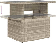 vidaXL Conjunto de sofás de jardín de 5 piezas con cojines gris claro de poliratán, conjunto de sofás de exterior, conjunto de sofás de exterior, set de salón de jardín, conjunto de sofás de jardín