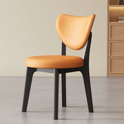 Silla de comedor sin brazos estilo wingback de piel sintética moderna