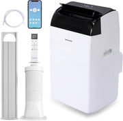 SereneLife Klimaanlage mit Abluftschlauch- Mobil, 14000 BTU WLAN, 3-in1- Kühlen Entfeuchten Venitlieren, Klimagerät mit Fensterkit, LED display, Leise und Schlafmodus, Timer und Rollen, bis 45m²