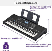 Teclado arreglista portátil dinámico y versátil Yamaha PSR-E473 de 61 teclas - Negro