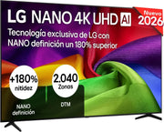 LG 65UA73006LA - TV 65", UHD 4K, WebOS 25, IA definitiva, HDR10 Pro, Superescalado, Dolby Digital Plus, Google Assistant, Negro