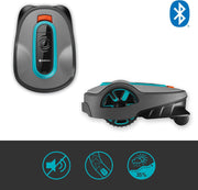 Robot cortacésped Gardena SILENO minimo 250 m²: cortacésped inteligente con conectividad óptima, programable mediante la aplicación Gardena Bluetooth, versión alemana (15201-20)