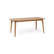 Conjunto de comedor de patio extensible de 7 piezas para exteriores con sillas apilables y mesa de madera de acacia