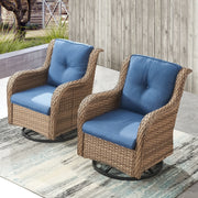 Sillones mecedoras de mimbre para exteriores Gymojoy con base giratoria (juego de 2)