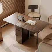 Mesa de comedor plegable ATJafurn de 59'' con alas abatibles para espacios pequeños, mesa de cocina extensible de madera rectangular con ruedas y almacenamiento