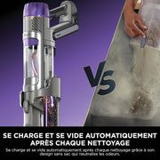 Aspiradora sin cable Shark PowerDetect Clean & Empty, DuoClean Detect, Reverse Clean, base de autovaciado de 2 l, Anti-Hair Wrap Plus, 70 min de autonomía, ligera, accesorios para mascotas/multisuperficie, gris IP3251EUT