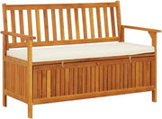 vidaXL Banco de Almacenamiento de Jardín Asiento Baúl Madera Maciza de Acacia