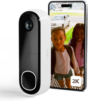 Timbre Arlo 2K, Timbre de vigilancia WiFi inalámbrico para exteriores,  6 meses de autonomía, sensor de movimiento, visión nocturna, audio bidireccional, prueba de Arlo Secure incluida, blanco