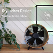 Ventilador Stadler Form Otto, de bambú, con 3 velocidades, ideal para el verano y apto para dormitorios, salas de estar y oficinas, fácil limpieza, 50 vatios