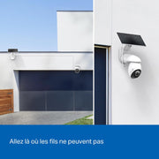 Kit de cámara de vigilancia para exteriores Tapo C660 con panel solar 4K 8MP, visión 360°, visión nocturna a color Starlight, batería de 10 000 mAh, detección por IA, IP66, alarma rápida y antirrobo