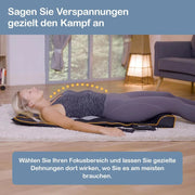 Esterilla de masaje eléctrica con estiramiento para cuerpo completo, función de calor, cámaras de aire AirFlow y 4 programas de masaje para hombros, espalda y cuello