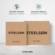 STEELSØN Diorus Mülltonnenbox 1er bis 240L abschließbar – Hochwertige Mülltonnenverkleidung 1 Tonne aus Stahl – Müllbox Müllcontainer Anthrazit - Mülltonnen Box wetterfest – Gerätebox mit Schloss