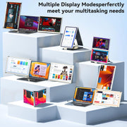 Extensión de pantalla para portátil, monitor triple portátil FHD 1080p de 15,6", compatible con Windows, Mac, Chrome, para portátiles de 13" a 17,3"