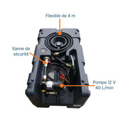 Depósito de transporte de gasóleo/GNR de 200 litros con bomba de 12 V y 40 l/min, depósito de repostaje de combustible para almacenamiento de gasóleo con estación de llenado y pistola manual (Pistola manual)