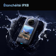 Insta360 X3 Kit Deluxe - Cámara de acción 360 grados sumergible con sensor de 1/2", fotos 360 de 5,7K y 72MP, estabilización, pantalla táctil de 2,29", vibraciones, edición IA, transmisión en vivo, cámara web, control por voz 4K