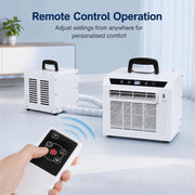 Aire acondicionado split 3000 BTU, enfriador de ambiente portátil con panel táctil y control remoto, temporizador de 24 horas, asa superior, diseño para el hogar, oficina, camping, sin montaje