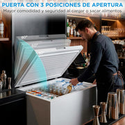 Congelador Arcón MIDEA de 293L | Congelador Horizontal Convertible a Frigorífico con Motor Inverter, Control Electrónico de Temperatura, Cestas con Asa | Arcón Silencioso 41 dB de Bajo Consumo