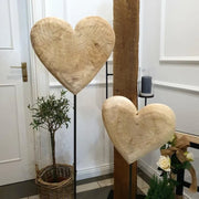 Corazón de madera maciza en soporte de metal, 3 tamaños, decoración de madera, regalo de corazón