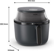 Freidora de aire PHILIPS Serie 3000 7,2 L, ventana de cocción, freidora 16 en 1, tecnología RapidAir Plus, eliminación de grasa, aplicación de recetas HomeID, fácil de limpiar (NA340/00)