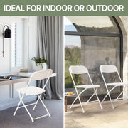 Paquete de 10 sillas plegables de plástico con capacidad de 159 kg para eventos, oficina, bodas, fiestas, picnics, cocina y comedor