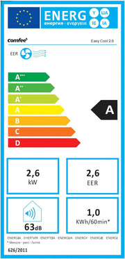Aire acondicionado portátil Comfee MPPH-09CRN7, 9000 BTU 2,6kW, refrigeración, ventilación y deshumidificación, para habitaciones de hasta 88m³ (33㎡), aire acondicionado portátil con tubo de escape