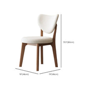Silla de comedor sin brazos estilo wingback de piel sintética moderna