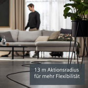 Aspiradora con bolsa Siemens Q5.0 extreme silencePower VSQ5X1230, ideal para alérgicos, filtro higiénico, gran potencia de succión, cepillo para parquet, alfombras y azulejos, cable largo, 850 W, negro