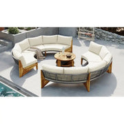Conjunto de muebles de exterior para 6 personas con cojines y 1 mesa de centro