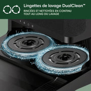 iRobot Roomba Combo 405 Plus Robot + Base AutoWash - Base multifunción - Lavado y secado de mopas - LiDAR Clearview - 75 días de autovaciado - Doble lavado con SmartScrub - Negro