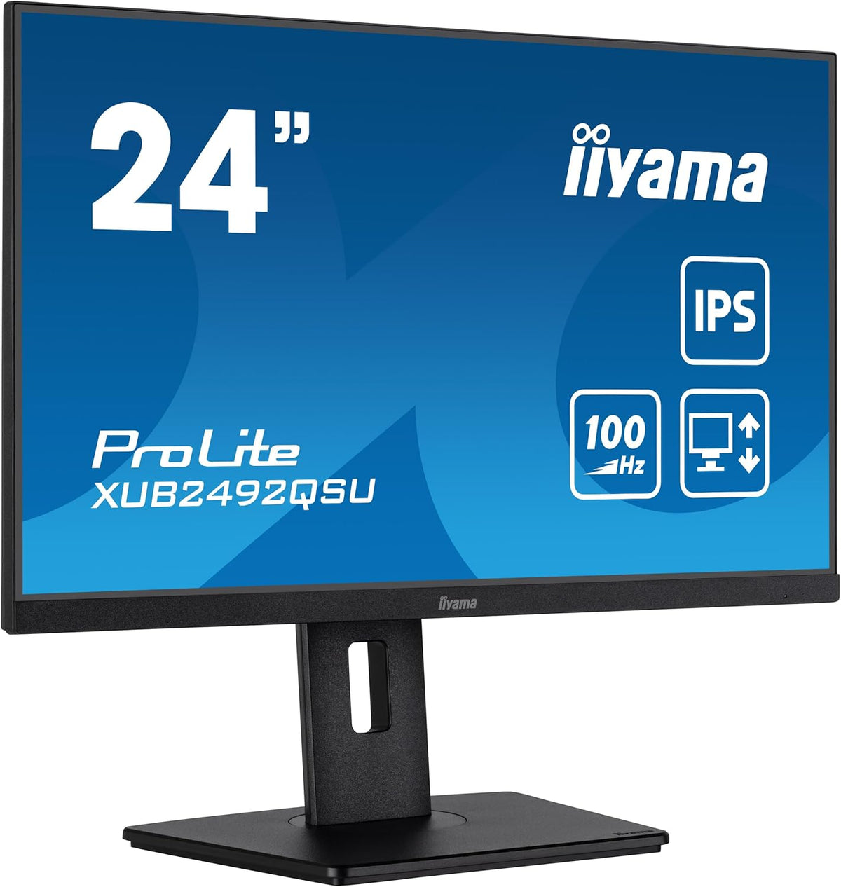 MONITOR IIYAMA XUB2492QSU 23,8 Prolite, IPS, 2560 x 1440 @100Hz, 0,5ms, 300cd, Altavoces, HDMI/DP/USB-C/HUB USB (3x3.2), VESA, i-Style Colour, regulable en altura + pivote