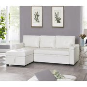 Sofá seccional reversible convertible con cama extraíble, chaise longue con almacenamiento oculto y patas duraderas