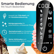 Máquina de helados, granizadora y máquina de sorbete KLAMER con 7 programas: helado suave, granizado, frappé y más, capacidad de 1,5 L, limpieza automática, no requiere hielo, incluye recetario digital