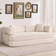 Sofá Cama Convertible 5 en 1, Sofá Cama Modular de Pana de 78.8" con Estructura Robusta, Futón Multifuncional para Espacios Pequeños, Sala de Estar y Habitación de Huéspedes